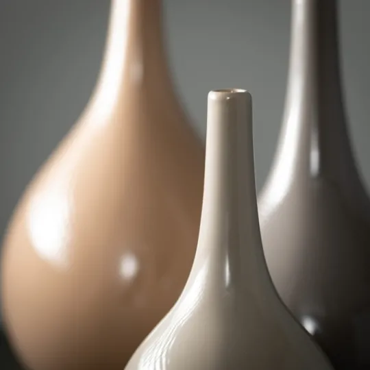 Kirkland's Home Glossy Earth Tone 3-Pc. Decorative Vase Set- Vases