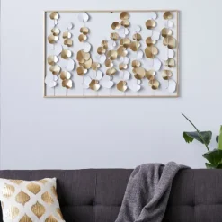 Kirkland's Home Glossy Gold Leaves Framed Wall Plaque- Wall Plaques
