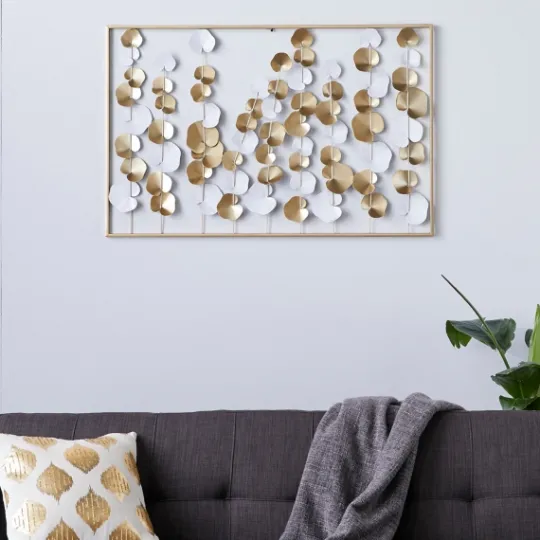 Kirkland's Home Glossy Gold Leaves Framed Wall Plaque- Wall Plaques