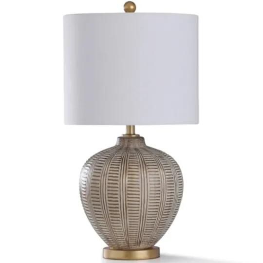 Kirkland's Home Gold And Aged Ivory Gourd Table Lamp- Table Lamps