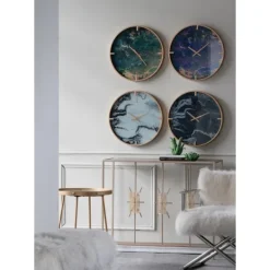 Kirkland's Home Gold And Black Marble Face Wall Clock- Clocks