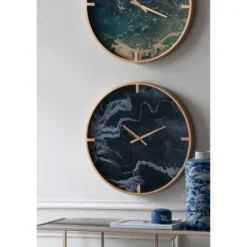 Kirkland's Home Gold And Black Marble Face Wall Clock- Clocks