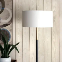 Kirkland's Home Gold And Black Simple Stem Floor Lamp- Floor Lamps