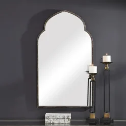 Kirkland's Home Gold And Bronze Metal Arch Mirror- Decorative Mirrors