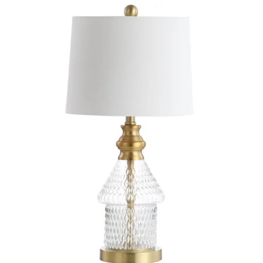 Kirkland's Home Gold And Clear Bubble Glass Table Lamp- Table Lamps