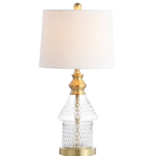 Kirkland's Home Gold And Clear Bubble Glass Table Lamp- Table Lamps