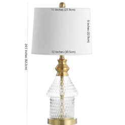 Kirkland's Home Gold And Clear Bubble Glass Table Lamp- Table Lamps