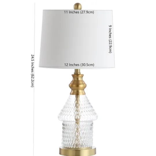 Kirkland's Home Gold And Clear Bubble Glass Table Lamp- Table Lamps