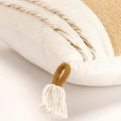 Kirkland's Home Gold And Ivory Color Block Pillow- Pillows