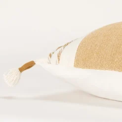 Kirkland's Home Gold And Ivory Color Block Pillow- Pillows