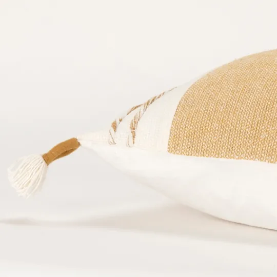 Kirkland's Home Gold And Ivory Color Block Pillow- Pillows