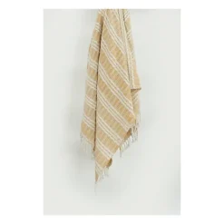 Kirkland's Home Gold And Ivory Striped Cotton Throw- Blankets & Throws