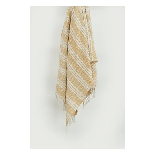 Kirkland's Home Gold And Ivory Striped Cotton Throw- Blankets & Throws