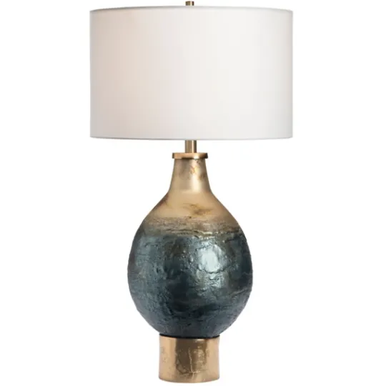 Kirkland's Home Gold And Navy Ombre Glass Orb Table Lamp- Table Lamps