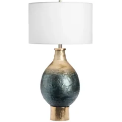 Kirkland's Home Gold And Navy Ombre Glass Orb Table Lamp- Table Lamps