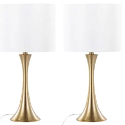 Kirkland's Home Gold And Tapered Table Lamps Set Of 2- Table Lamps