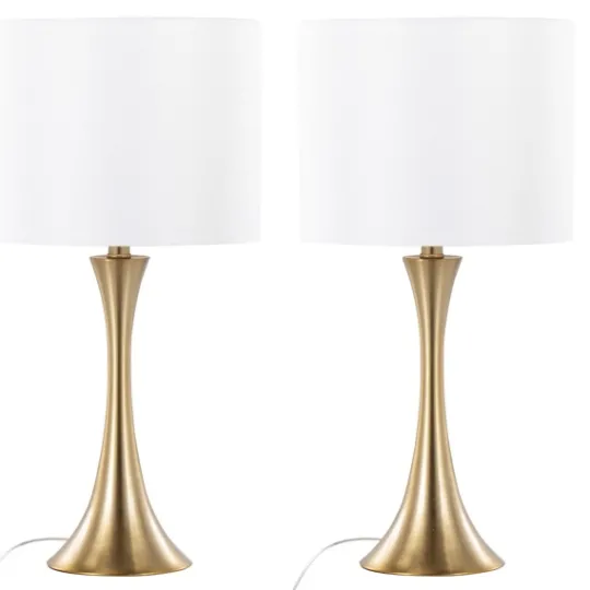 Kirkland's Home Gold And Tapered Table Lamps Set Of 2- Table Lamps