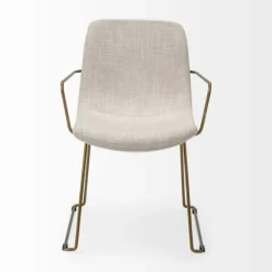 Kirkland's Home Gold And Upholstered Dining Chair- Dining Chairs