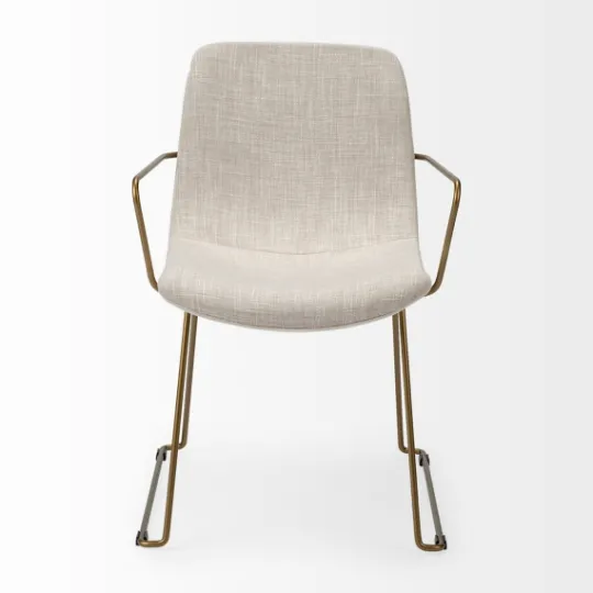 Kirkland's Home Gold And Upholstered Dining Chair- Dining Chairs