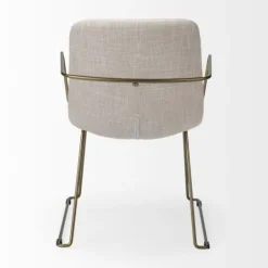 Kirkland's Home Gold And Upholstered Dining Chair- Dining Chairs