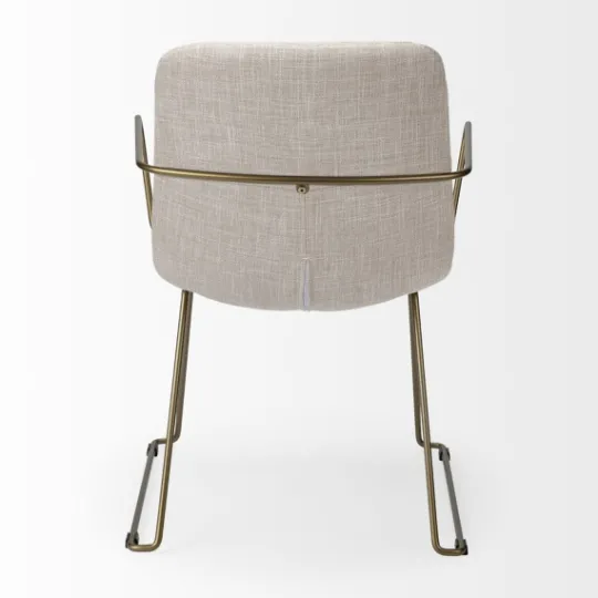 Kirkland's Home Gold And Upholstered Dining Chair- Dining Chairs