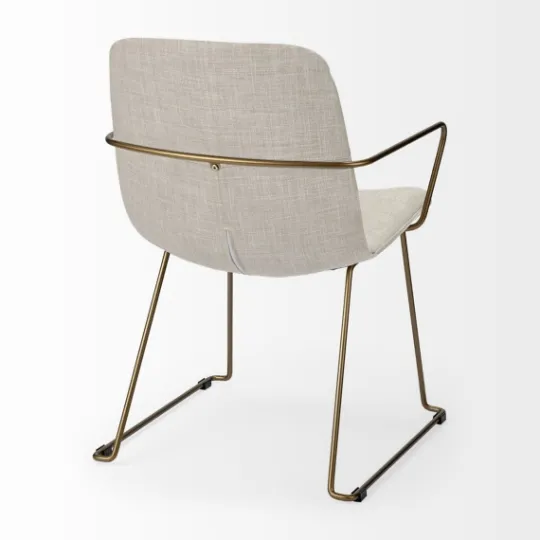 Kirkland's Home Gold And Upholstered Dining Chair- Dining Chairs