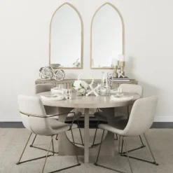 Kirkland's Home Gold And Upholstered Dining Chair- Dining Chairs