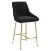 Kirkland's Home Gold And Velvet Counter Stool- Bar Stools & Counter Height Stools