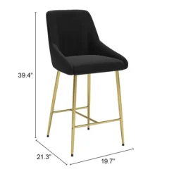 Kirkland's Home Gold And Velvet Counter Stool- Bar Stools & Counter Height Stools