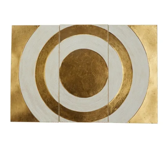 Kirkland's Home Gold And White Abstract Ripple Wall Plaque- Wall Plaques