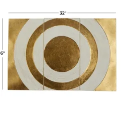 Kirkland's Home Gold And White Abstract Ripple Wall Plaque- Wall Plaques