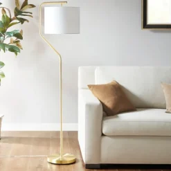 Kirkland's Home Gold Angular Modern Floor Lamp- Floor Lamps