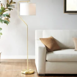 Kirkland's Home Gold Angular Modern Floor Lamp- Floor Lamps