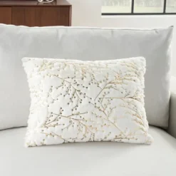 Kirkland's Home Gold Branches Faux Fur Lumbar Pillow- Pillows