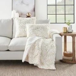 Kirkland's Home Gold Branches Faux Fur Lumbar Pillow- Pillows