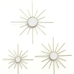 Kirkland's Home Gold Burst Decorative Wall Mirrors, Set Of 3- Decorative Mirrors