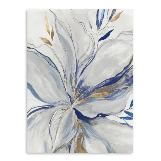 Kirkland's Home Gold Charcoal Bloom Canvas Art Print, 24X32 In.- Canvas Art