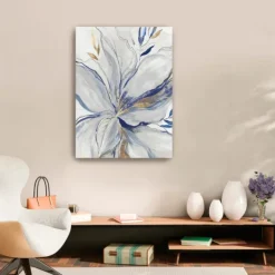 Kirkland's Home Gold Charcoal Bloom Canvas Art Print, 24X32 In.- Canvas Art