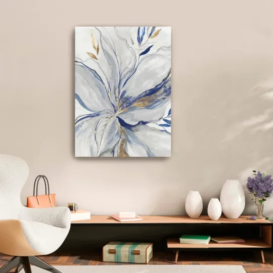 Kirkland's Home Gold Charcoal Bloom Canvas Art Print, 24X32 In.- Canvas Art