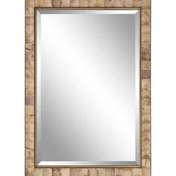 Kirkland's Home Gold Coconut Shell Inlay Framed Mirror- Decorative Mirrors