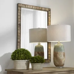 Kirkland's Home Gold Coconut Shell Inlay Framed Mirror- Decorative Mirrors