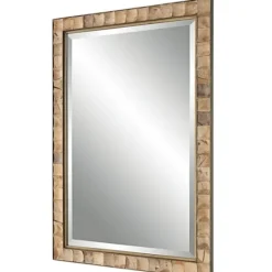 Kirkland's Home Gold Coconut Shell Inlay Framed Mirror- Decorative Mirrors