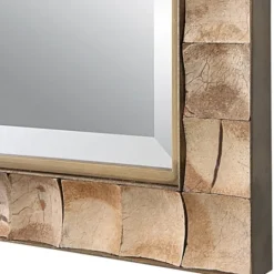 Kirkland's Home Gold Coconut Shell Inlay Framed Mirror- Decorative Mirrors