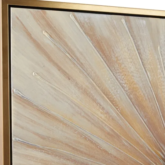 Kirkland's Home Gold Contemporary Burst Framed Canvas Art Print- Canvas Art