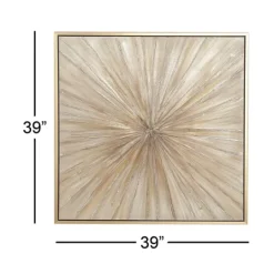 Kirkland's Home Gold Contemporary Burst Framed Canvas Art Print- Canvas Art