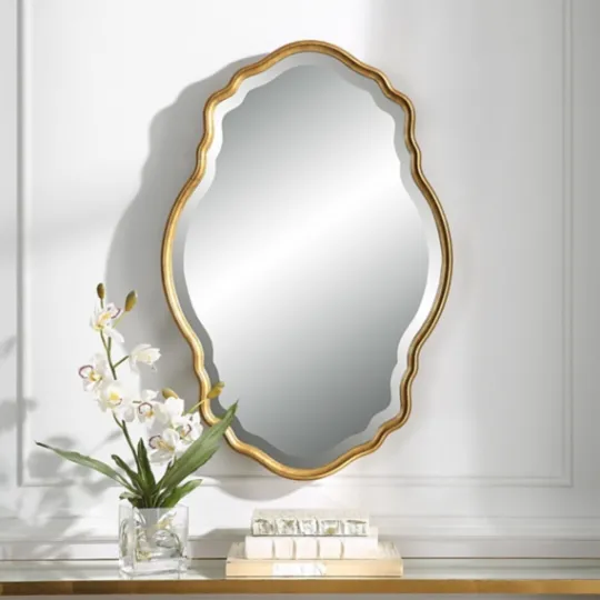 Kirkland's Home Gold Curved Beveled Frame Mirror- Decorative Mirrors