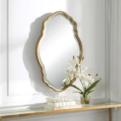Kirkland's Home Gold Curved Beveled Frame Mirror- Decorative Mirrors