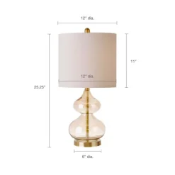 Kirkland's Home Gold Curved Glass Table Lamps, Set Of 2- Table Lamps