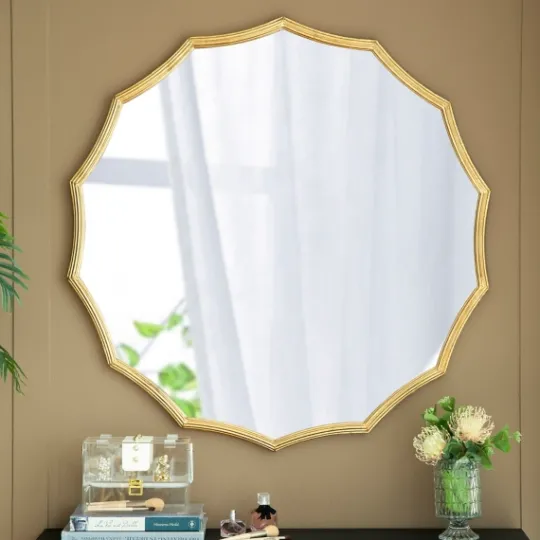 Kirkland's Home Gold Curved Sunburst Wall Mirror- Decorative Mirrors