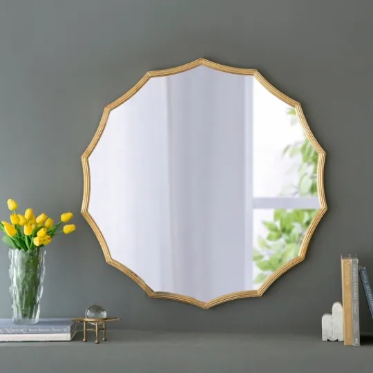 Kirkland's Home Gold Curved Sunburst Wall Mirror- Decorative Mirrors